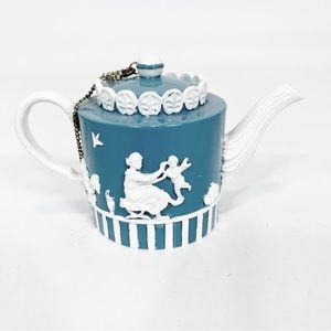 Vintage Jasper Miniature Teapot Handpainted Signed Sahiba # 6-78